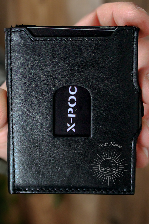X-POC Kreditkartenetui "Sonne + Name" Personalisierbar
